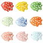18pcs 9 couleurs perles de porcelaine faites à la main, poisson à pois, porcelaine de la famille rose