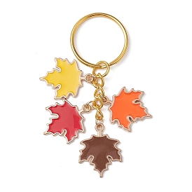 Alloy Enamel Keychain, Maple Leaf