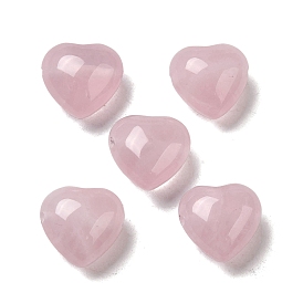 Natural Rose Quartz Beads, Heart