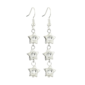 Transparent Acrylic Star Dangle Earrings, with CCB Plastic Bead Frame and 304 Stainless Steel Earring Hooks