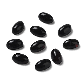 Natural Black Agate Cabochons, Oval