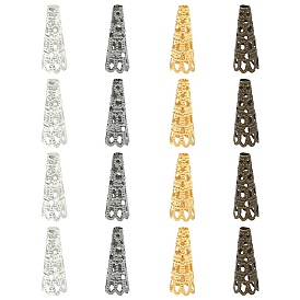 100pcs 4 couleurs cônes de perles en filigrane de fer
