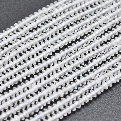 Натуральный лунный камень бисер нитей, граненые, двухконусные