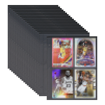 90Pcs Rectangle PP Plastic Card Pocket for Binder