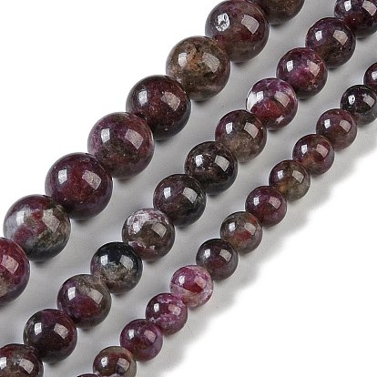Натуральный сливовый цвет турмалиновый бисер пряди, круглые
