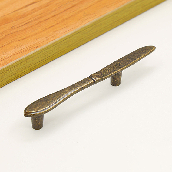 Дверные ручки шкафа из цинкового сплава, кухонный ящик тянет ручки шкафа, форма ножа