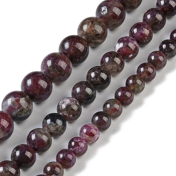 Натуральный сливовый цвет турмалиновый бисер пряди, круглые