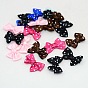 Spot Ribbon Hair Bows, Fabric Material in Polka Dots Design, Good for Dress & Hair Jewelry Decoration, 24x17~18mm