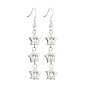 Transparent Acrylic Star Dangle Earrings, with CCB Plastic Bead Frame and 304 Stainless Steel Earring Hooks