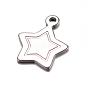 201 Stainless Steel Charms, Heart, Tag Charms, 16.5x13.5x1mm, Hole: 1.5mm
