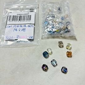 40pcs 8 couleurs galvanoplastie perles de verre transparentes, colonne facettes