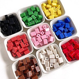 Opaque Acrylic Beads, Rectangle