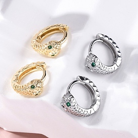 Латунные кубических серьги циркония обруч, змея