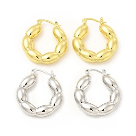 Brass Oval Wrap Hoop Earrings for Women