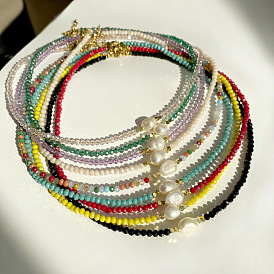 Natural Freshwater Pearl & Glass Beaded Necklaces for Women