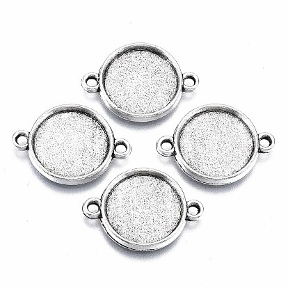 Настройки соединителей кабошона сплава тибетского стиля, без кадмия и без свинца, плоско-круглые