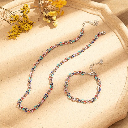 201 Браслеты и ожерелья из эмалированной нержавеющей стали для женщин