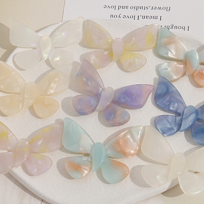 Cellulose Acetate(Resin) Cabochons, Gradient Color Butterfly