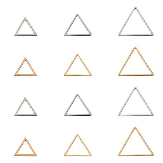 60шт. 2 цвета 304 соединительное кольцо из нержавеющей стали, треугольные