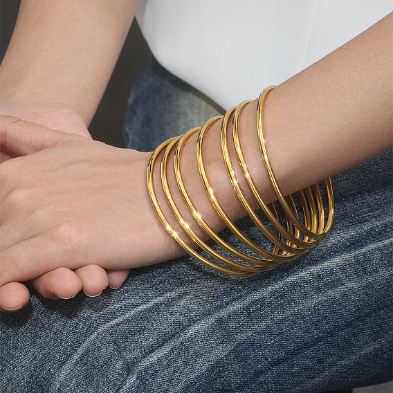 7шт. простые браслеты из нержавеющей стали для женщин