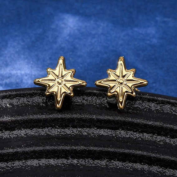 304 из нержавеющей стали серьги, ионное покрытие (ip), звезда
