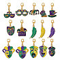15 шт. подвесные украшения из эмалевого сплава для карнавала, разнообразные, Сплав с застежками когтя омара