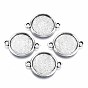 Настройки соединителей кабошона сплава тибетского стиля, без кадмия и без свинца, плоско-круглые