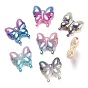 UV Plating Rainbow Iridescent Acrylic Beads, Gradient Beads, Butterfly