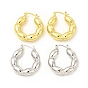 Aretes de aro ovalados de latón para mujer