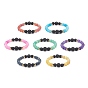 7Pcs 7 Style Natural Agate(Dyed & Heated) & Weathered Agate(Dyed) & Lava Rock Round Beaded Stretch Bracelets, Gemstone Stackable Bracelets for Women