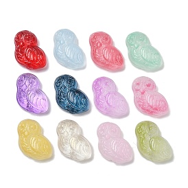 Прозрачные стеклянные бусины, сова, спекающийся лак