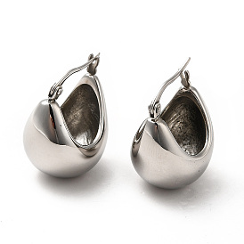 304 Stainless Steel Moon Hoop Earrings for Women