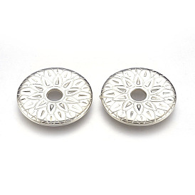 Ccb perles en plastique, plat et circulaire avec fleur