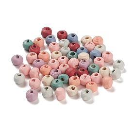 Spray Painted Natural Maple Wood Beads, Rondelle