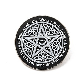 Sailor's Knot with Star Alloy Brooch, Word Eight Words the Wiccan Rede Fulfill Badge for Backpack Clothes