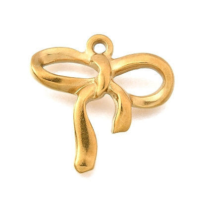 304 подвески из нержавеющей стали, очарование бантом, ионное покрытие (ip)