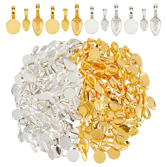 180 шт. 6 стиль тибетский стиль сплав клей на плоской подложке подвесные петли