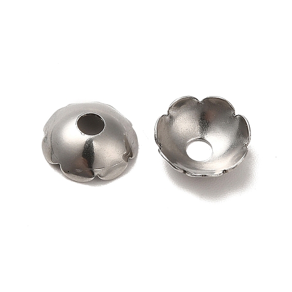 304 Stainless Steel Bead Caps, Multi-Petal, Flower