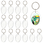 Acrylic Keychain, with Iron Split Key Rings, Oval