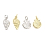 Латунные подвески, подвески в форме ракушек, долговечный, стойки покрытие, без свинца и без кадмия, ионное покрытие (ip), с целью перехода в кольце