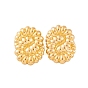Ion Plating(IP) 304 Stainless Steel Stud Earrings for Women, Twisted Oval