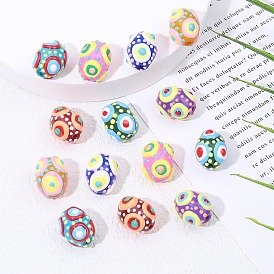 Стеклянные бусины миллефлори, овальные