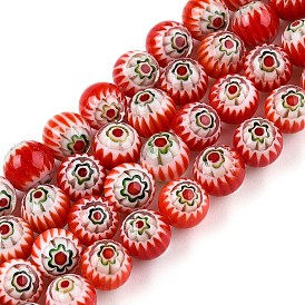 Handmade Millefiori Glass Beads Strands, Round