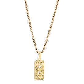 1Collares colgantes de latón con circonitas cúbicas, sin plomo y níquel y cadmio, tarot
