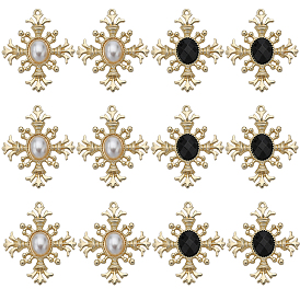 24шт 2 цвета акриловые подвески, с выводами светло-золотой тон сплава, крест очарование