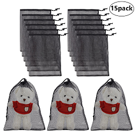 Мешки для хранения из полиэфирной сетки с завязками, прямоугольные