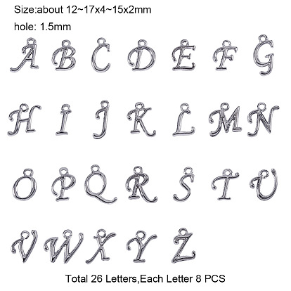 Alloy Alphabet Pendants