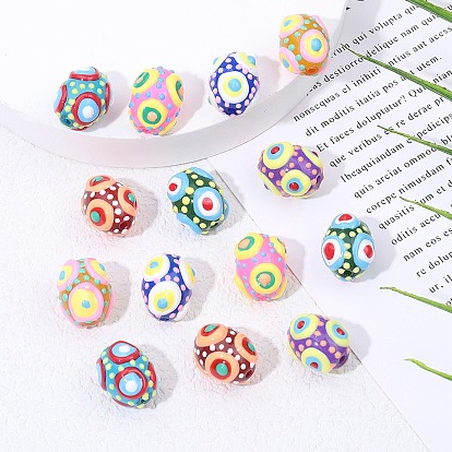 Стеклянные бусины миллефлори, овальные