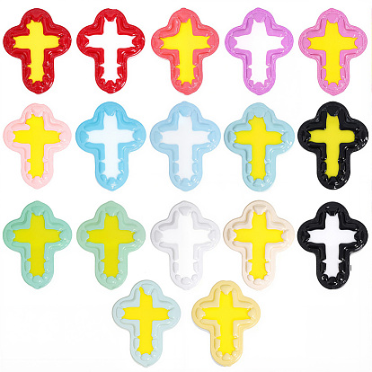 20 шт. эмалевые бусины ручной работы в технике лэмпворк, бусины ручной работы, крестик, два тона