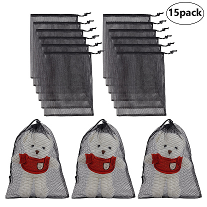 Мешки для хранения из полиэфирной сетки с завязками, прямоугольные